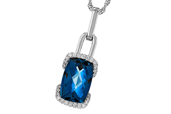 C292-81393: NECK 3.75 LONDON BLUE TOPAZ 3.90 TGW (12x8MM LBT)