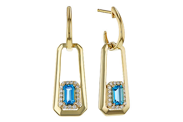 C292-81420: EARRING .66 TW BLUE TOPAZ .80 TGW (5x3MM BT)