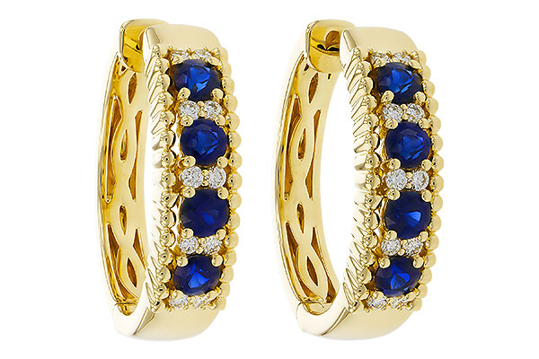 C292-81429: EARRINGS .56 TW SAPP .68 TGW