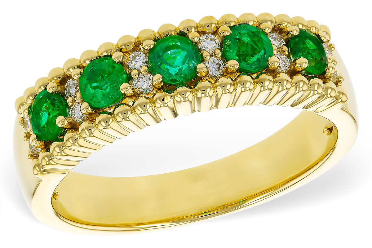 C292-81438: LDS WED RG .48 TW EMERALD .60 TGW