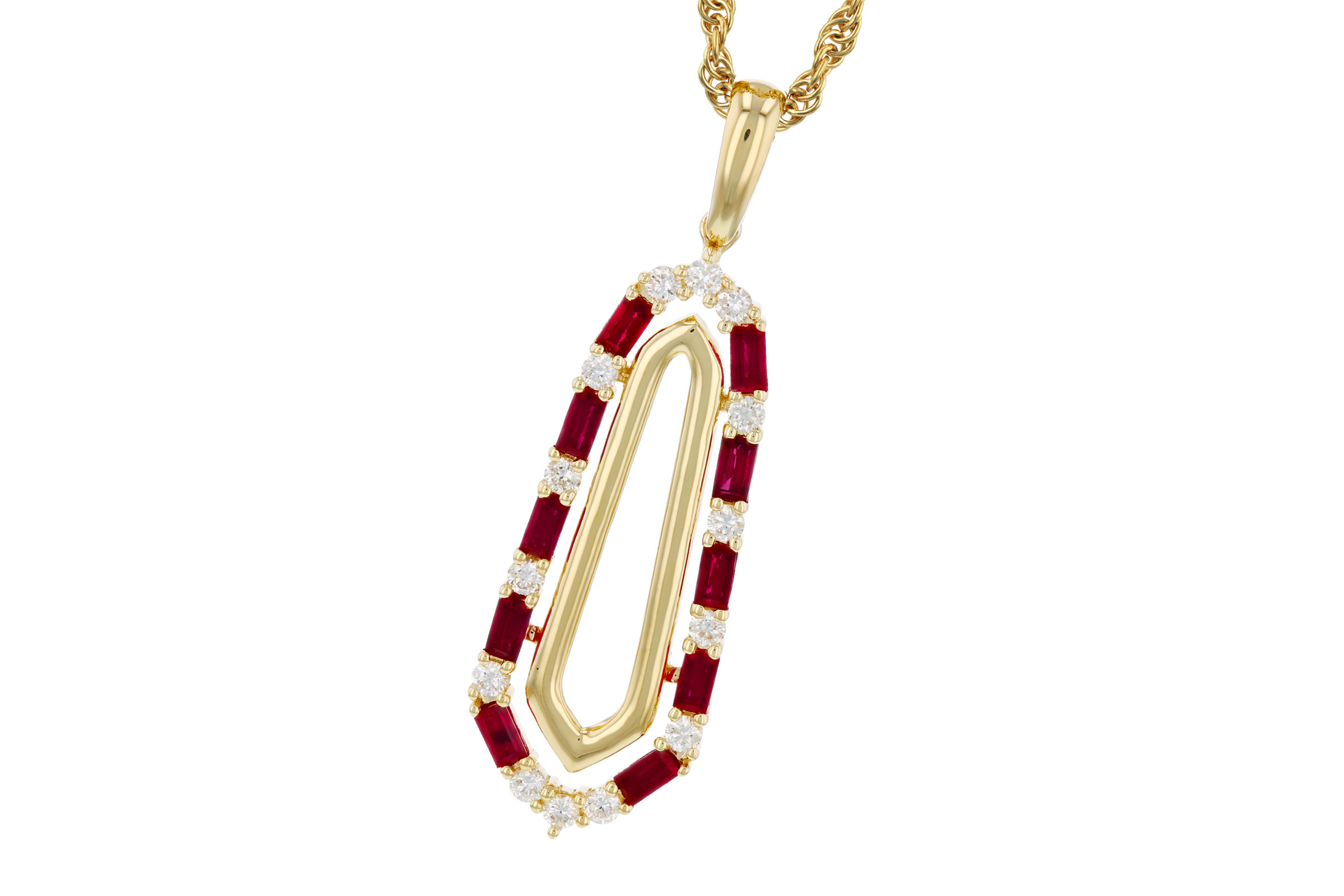 C293-66857: NECKLACE .72 TW RUBY .92 TGW