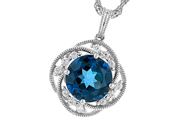 D291-85066: NECK 2.90 LONDON BLUE TOPAZ 3.05 TGW (9MM LBT)