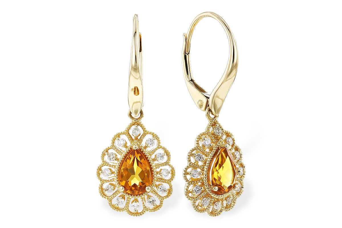 D291-85075: EARR .74 TW CITRINE .90 TGW