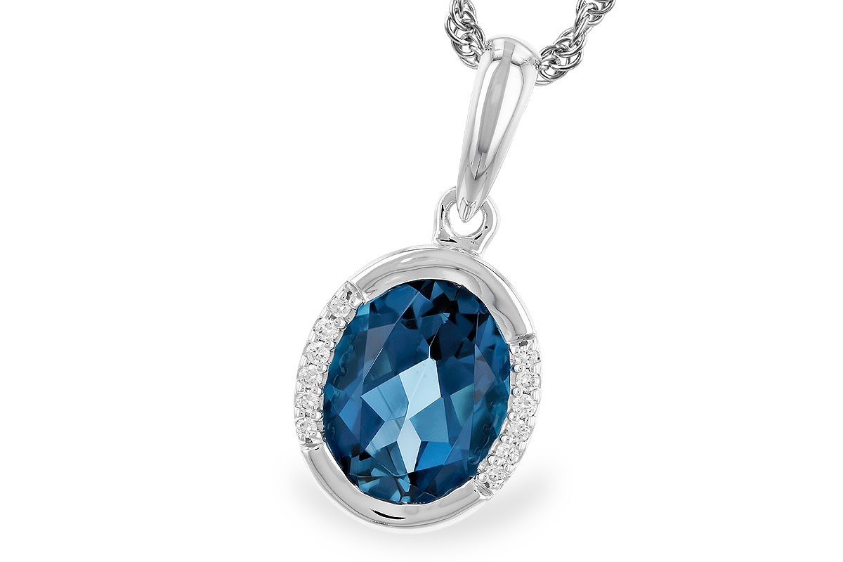 D291-85975: NECK 1.90 TW LONDON BLUE TOPAZ 1.93 TGW (9x7 LBT)