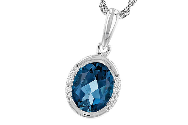 D291-85975: NECK 1.90 TW LONDON BLUE TOPAZ 1.93 TGW (9x7 LBT)