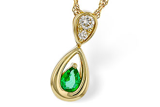 D292-76866: NECKLACE .10 EMERALD .16 TGW (4x3 EMER)