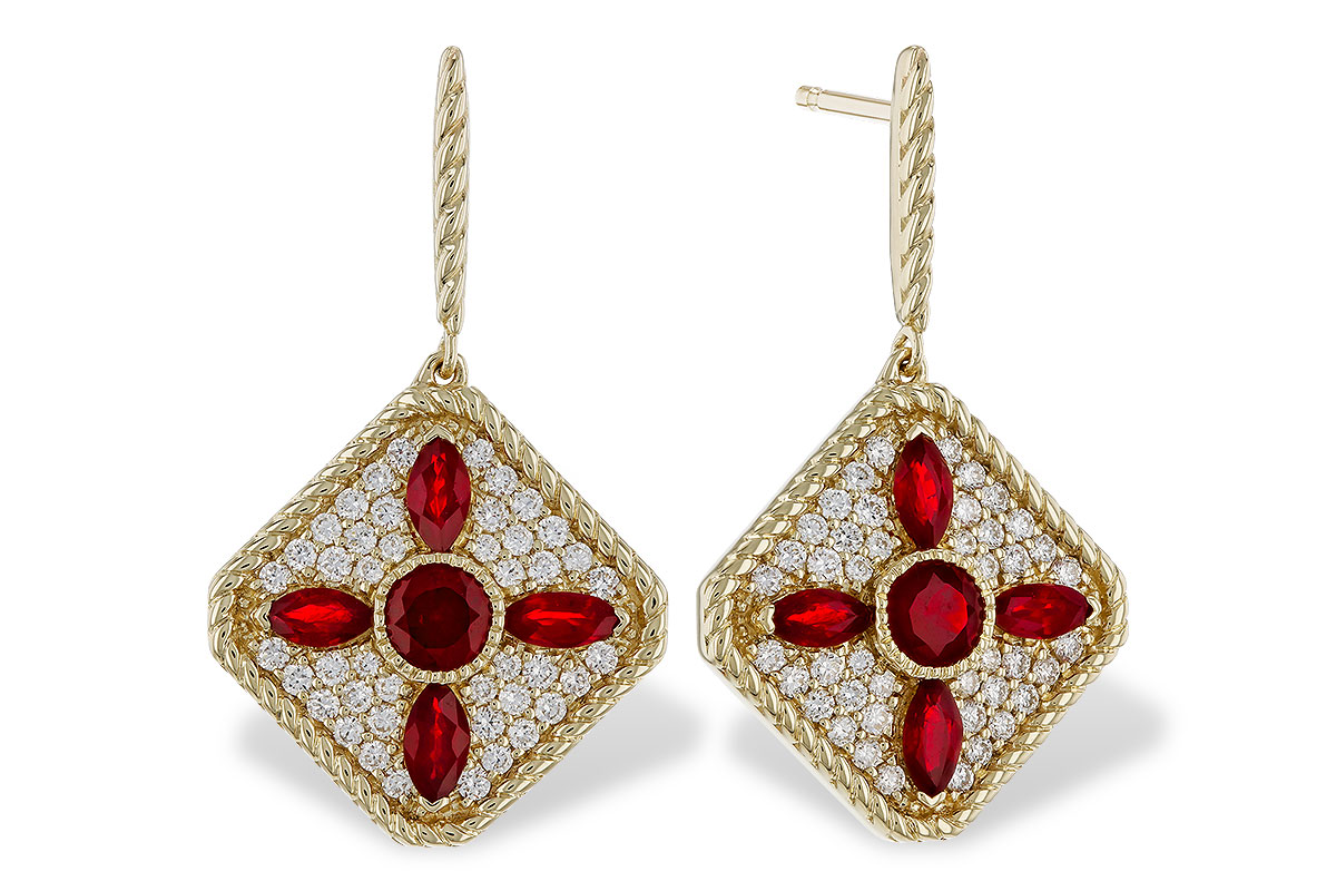 D292-77747: EARRINGS .99 TW RUBY 1.42 TGW