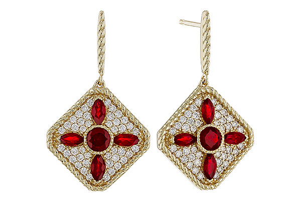 D292-77747: EARRINGS .99 TW RUBY 1.42 TGW