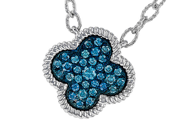 D292-77793: NECKLACE .33 TW BLUE DIAMONDS