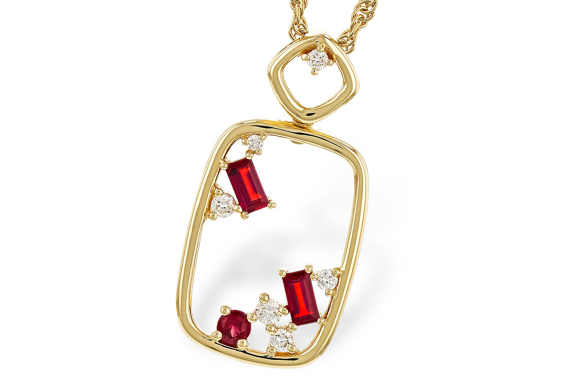 D292-78675: NECKLACE .33 TW RUBY .44 TGW