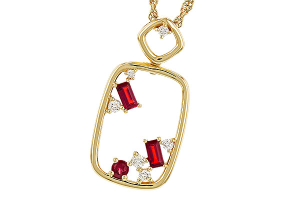 D292-78675: NECKLACE .33 TW RUBY .44 TGW