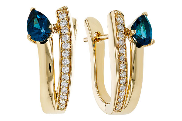D292-79611: EARR .88 LONDON BLUE TOPAZ 1.08 TGW (6x4MM LBT)