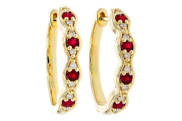 D292-81375: EARRINGS .28 TW RUBY .34 TGW