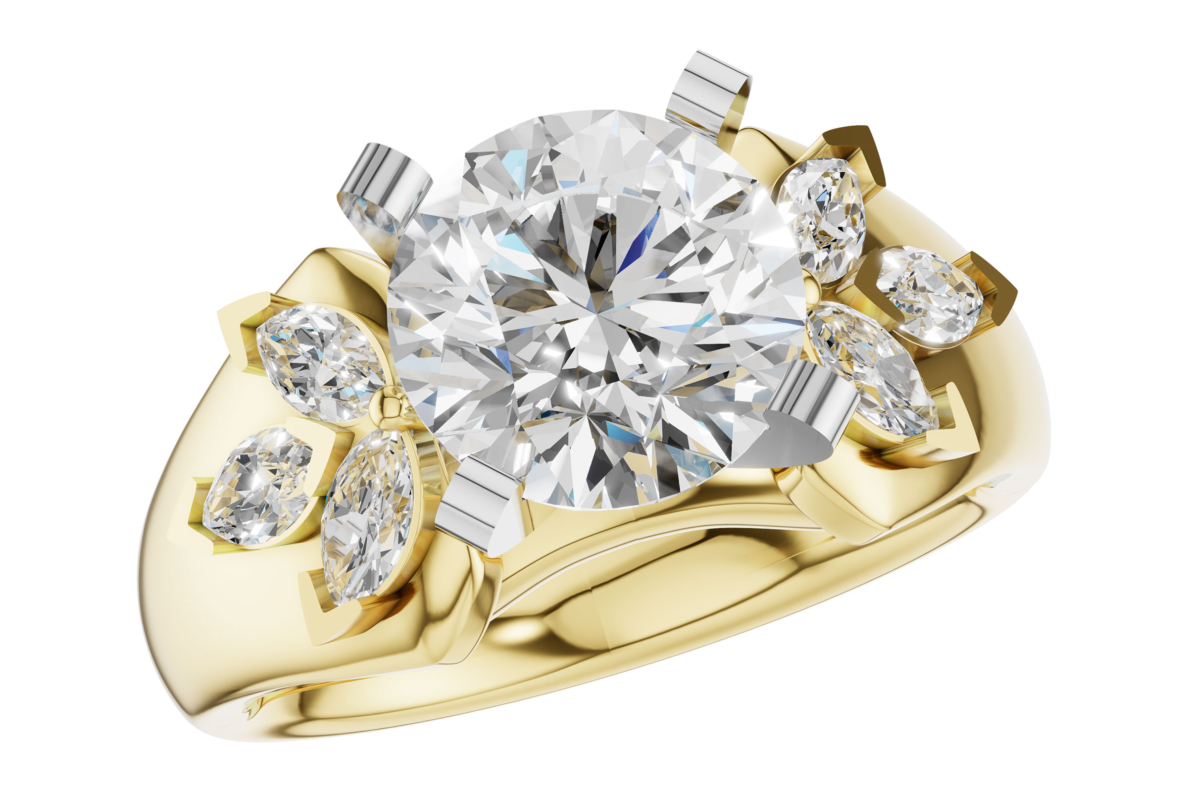 D293-65020: LDS SEMI DIA RG .38 TW MARQUISE DIAS