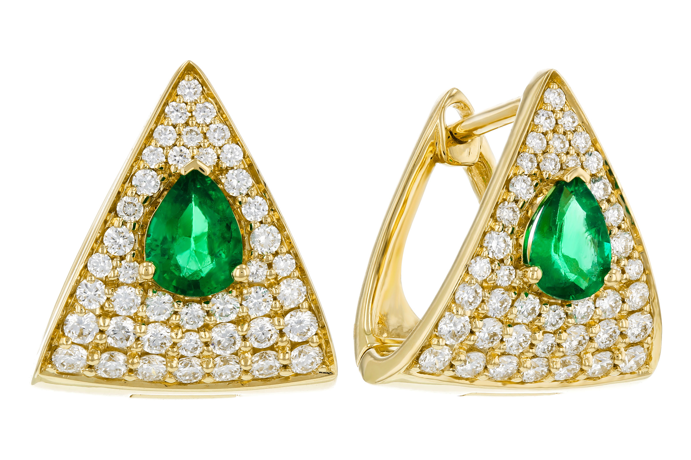 D293-65993: EARRINGS .45 TW EMERALD 1.00 TGW (5x4MM EM)