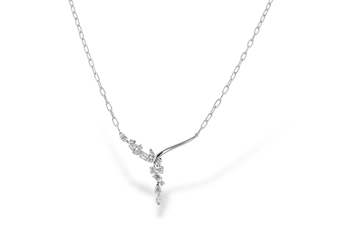 E291-88675: NECKLACE 1.22 TW FANCY CUT DIAMONDS (18")