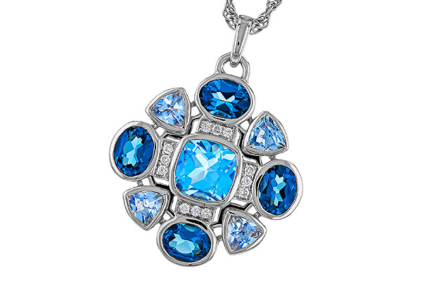 E292-75911: NECKLACE 3.19 TW BLUE TOPAZ 3.25 TGW