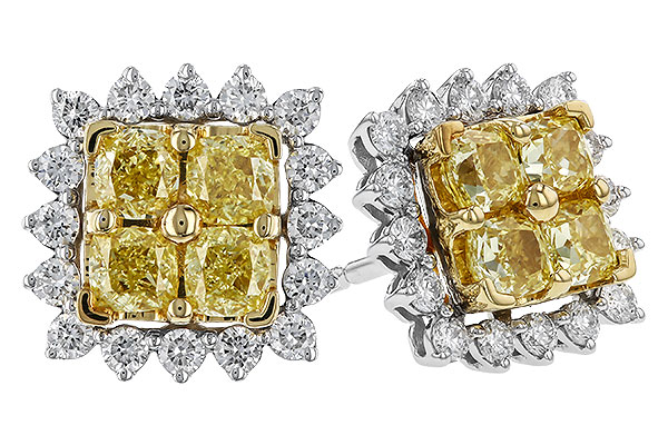E292-76856: EARR 1.04 FANCY YELLOW DIAMONDS 1.44 TW