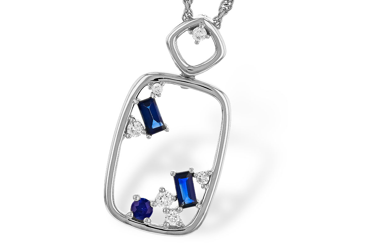 E292-78675: NECKLACE .35 TW SAPPHIRE .46 TGW