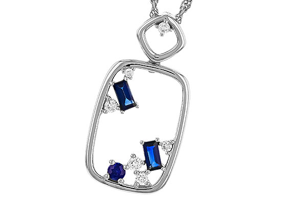 E292-78675: NECKLACE .35 TW SAPPHIRE .46 TGW