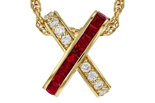 E292-81384: NECKLACE .53 TW RUBY .70 TGW