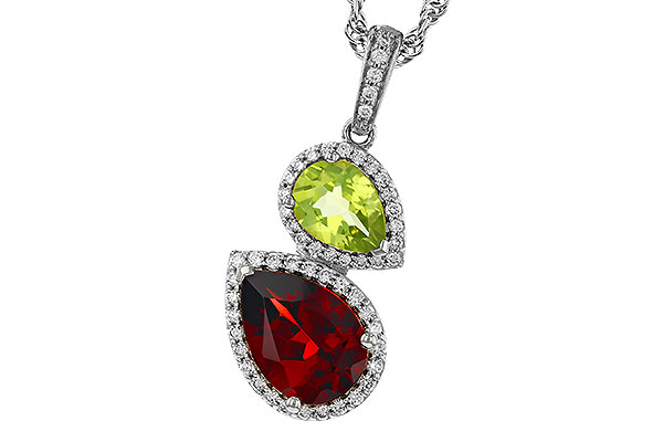E292-81402: NECKLACE 2.74 SEMI-PREC (GAR,PER) 2.95 TGW