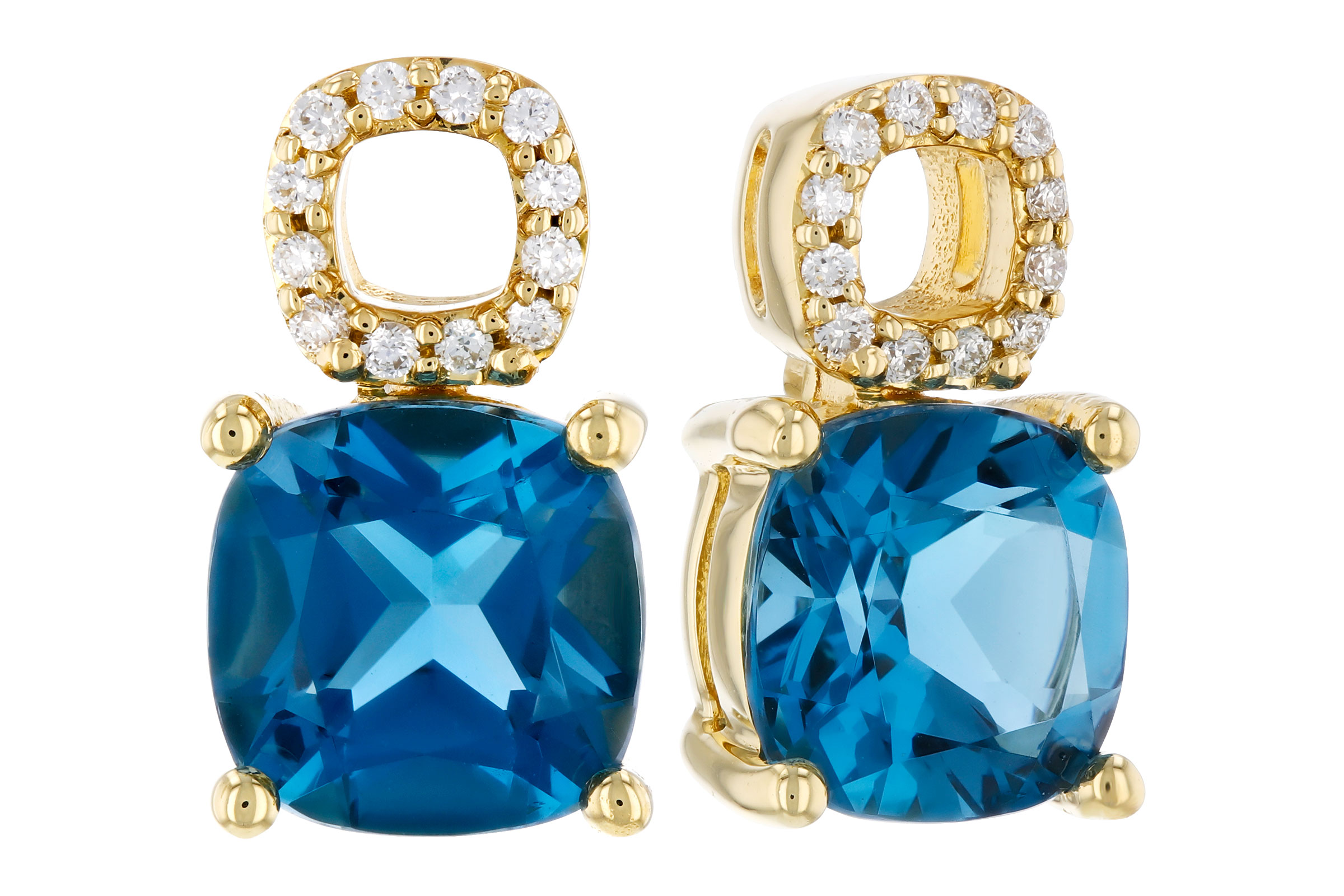 E293-65956: EARR 1.92 TW LONDON BLUE TOPAZ 1.98 TGW (6MM LBT)