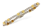 F018-19593: BRACELET WG LINKS & YG BARS .45 TW