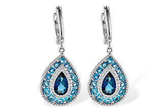 F208-22338: EARR 3.15 TW BLUE TOPAZ 3.32 TGW