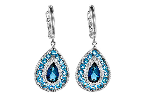 F208-22338: EARR 3.15 TW BLUE TOPAZ 3.32 TGW