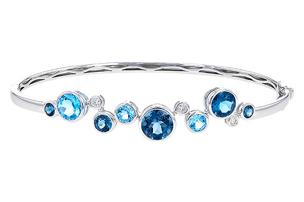 F291-82302: BANGLE 3.95 TW BLUE TOPAZ 4.06 TGW