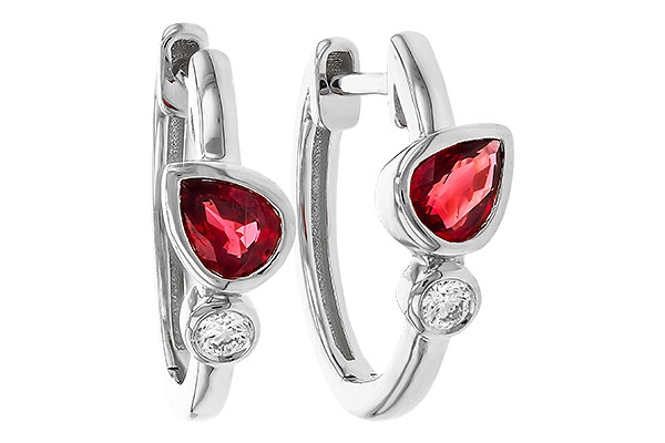 F292-77811: EARRINGS .48 RUBY .54 TGW