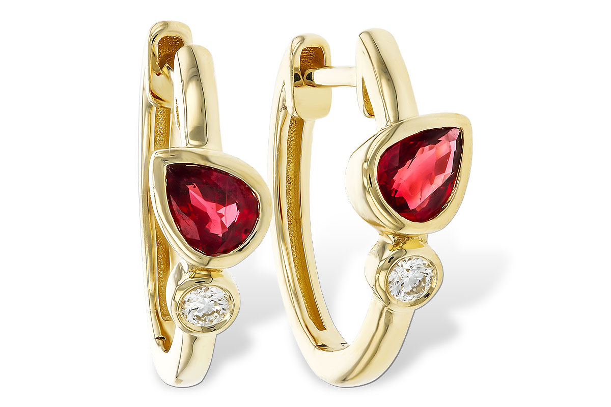 F292-77811: EARRINGS .48 RUBY .54 TGW