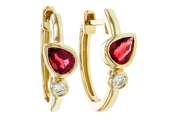 F292-77811: EARRINGS .48 RUBY .54 TGW