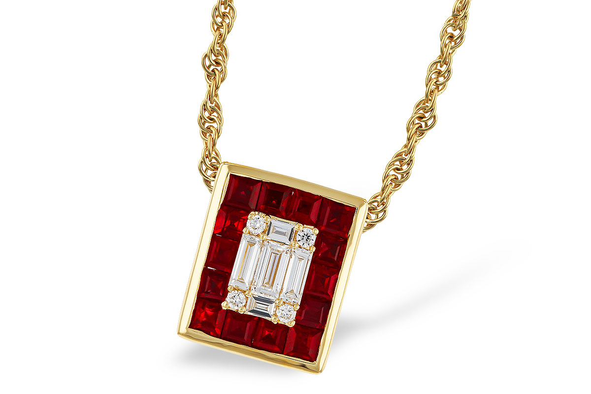 F292-80502: NECKLACE .82 RUBY TW 1.00 TGW