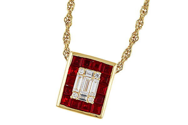 F292-80502: NECKLACE .82 RUBY TW 1.00 TGW
