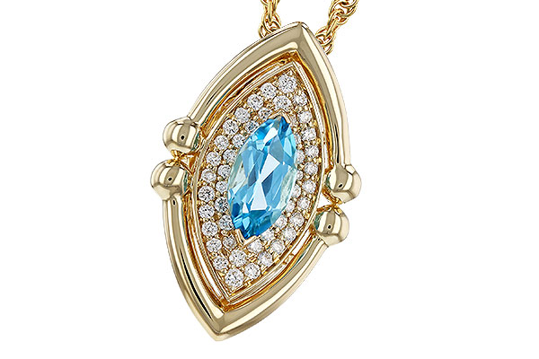 F292-81384: NECKLACE .54 BLUE TOPAZ .70 TGW (8x4MM BT)