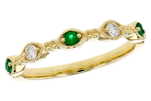 F293-64165: LDS WED RG .10 TW EMERALD .19 TGW