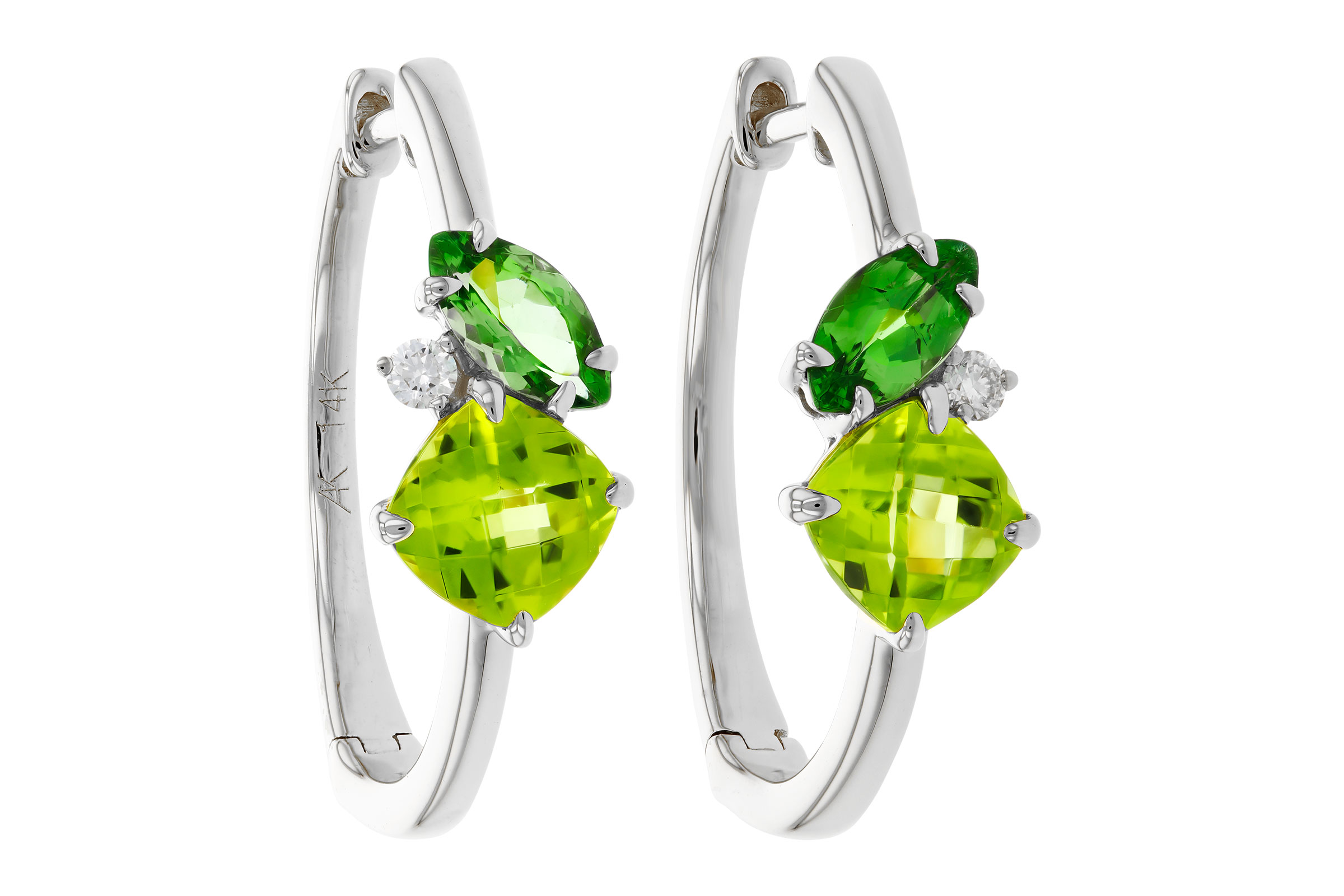 F293-65920: EARRINGS 1.69 TW SEMI-PREC (PER,TSAV) 1.73 TGW