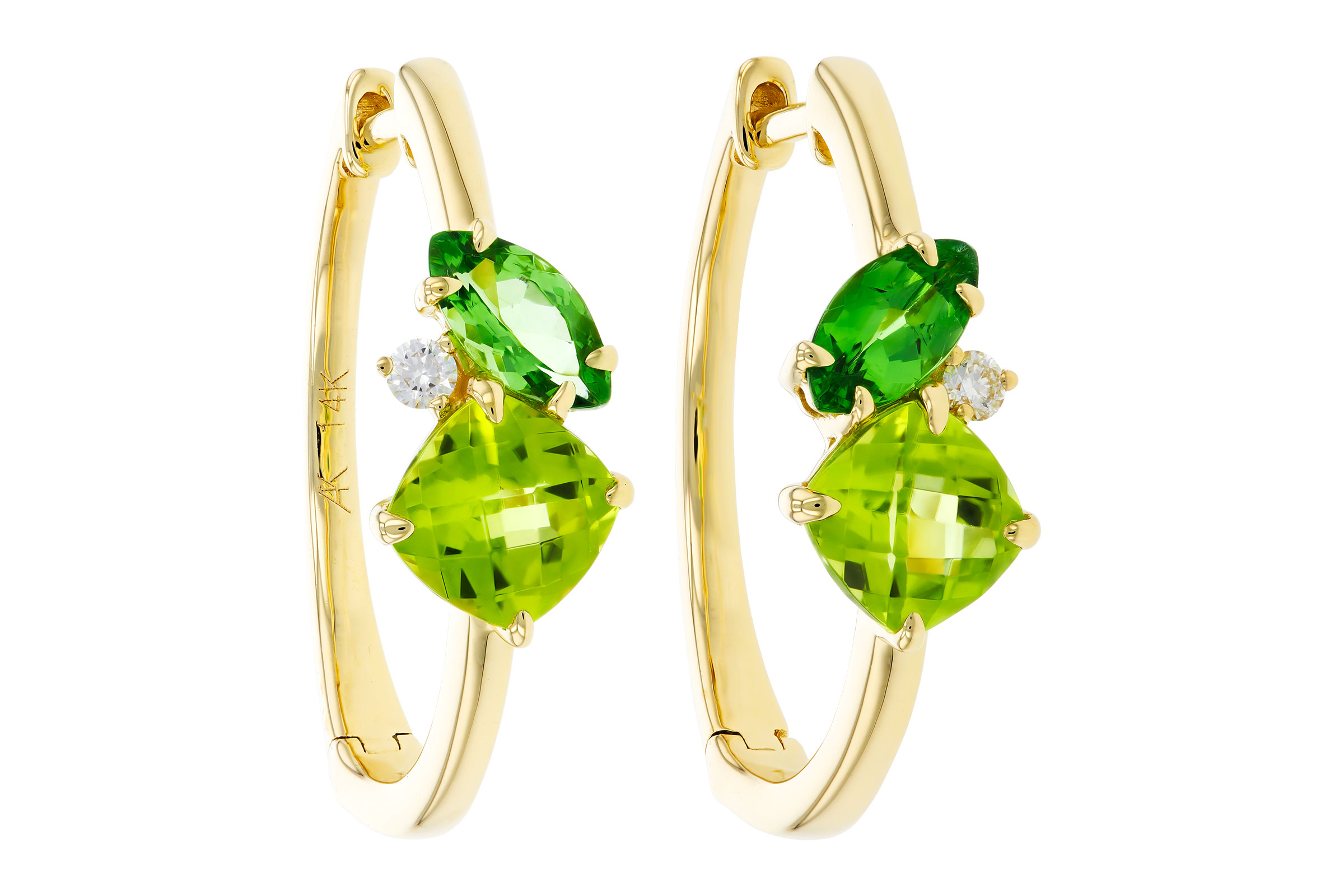 F293-65920: EARRINGS 1.69 TW SEMI-PREC (PER,TSAV) 1.73 TGW