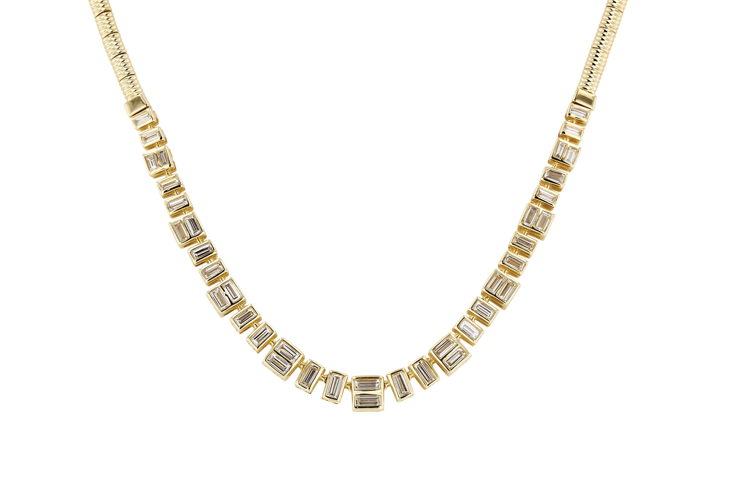 F293-65947: NECKLACE 1.80 TW BAGUETTES (17")