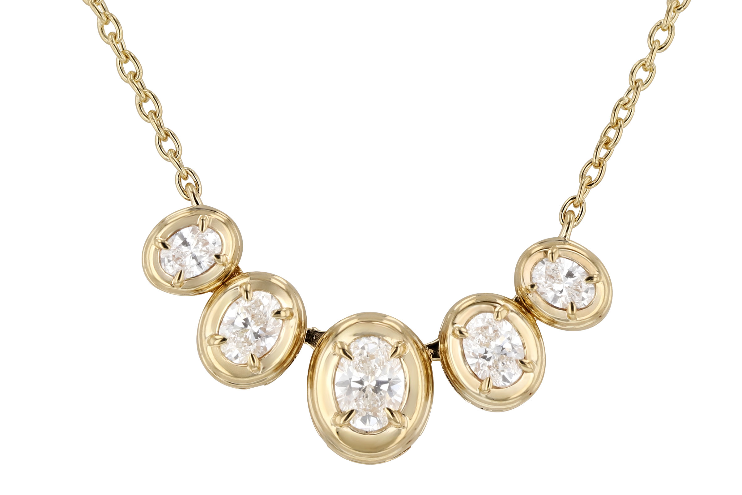 F293-65993: NECKLACE .85 TW OVAL CUT DIA (18")
