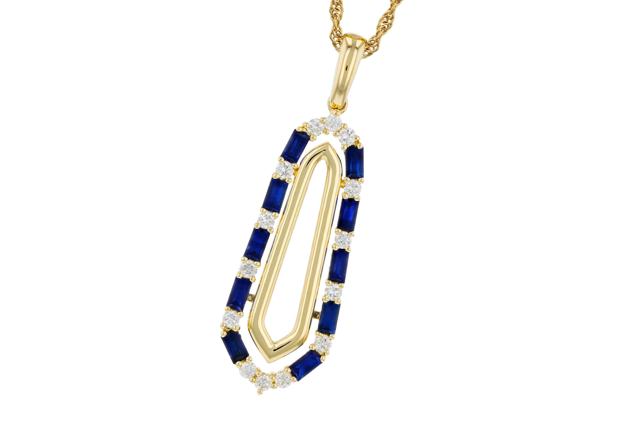 F293-66865: NECKLACE .74 TW SAPPHIRE .94 TGW