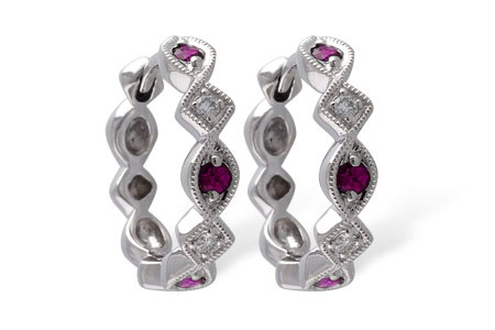 G019-09547: EARRINGS .20 RUBY .25 TGW