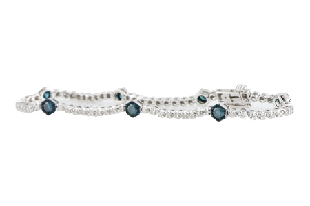 G206-37774: BRACELET .93 BLUE DIAS 1.62 TW