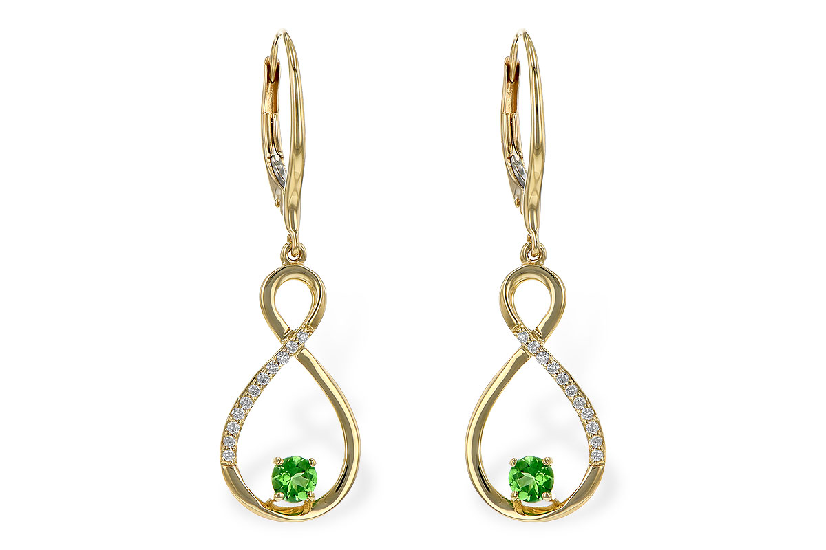 G290-91365: EARR .32 GREEN GARNET .40 TGW