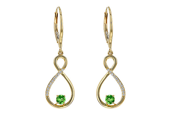 G290-91365: EARR .32 GREEN GARNET .40 TGW