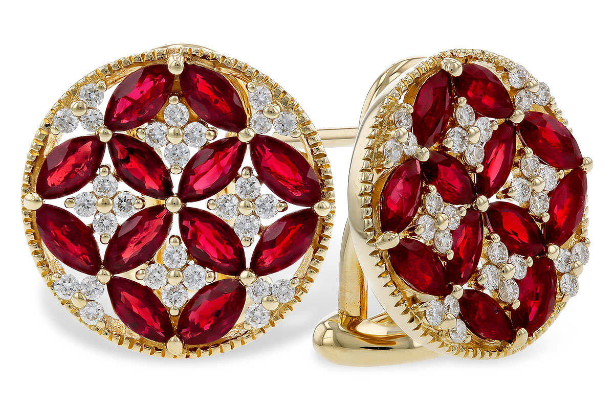 G292-74174: EARRINGS 2.07 TW RUBY 2.37 TGW