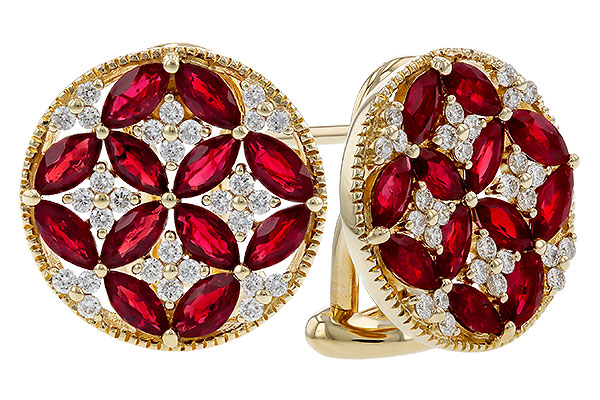 G292-74174: EARRINGS 2.07 TW RUBY 2.37 TGW