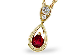 G292-75947: NECKLACE .20 RUBY .26 TGW (4x3 RUBY)